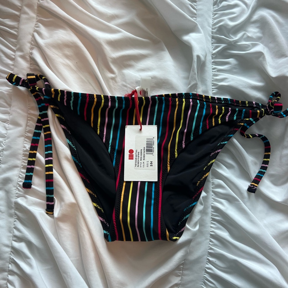 Solid & Striped Multicolor Striped Bikini Bottom - L